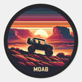 Adesivo Redondo Moab Utah UTV Sunset Red Rocks