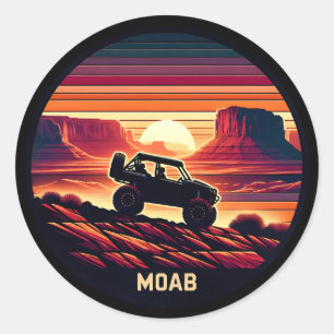Adesivo Redondo Moab Utah UTV Sunset Red Rocks