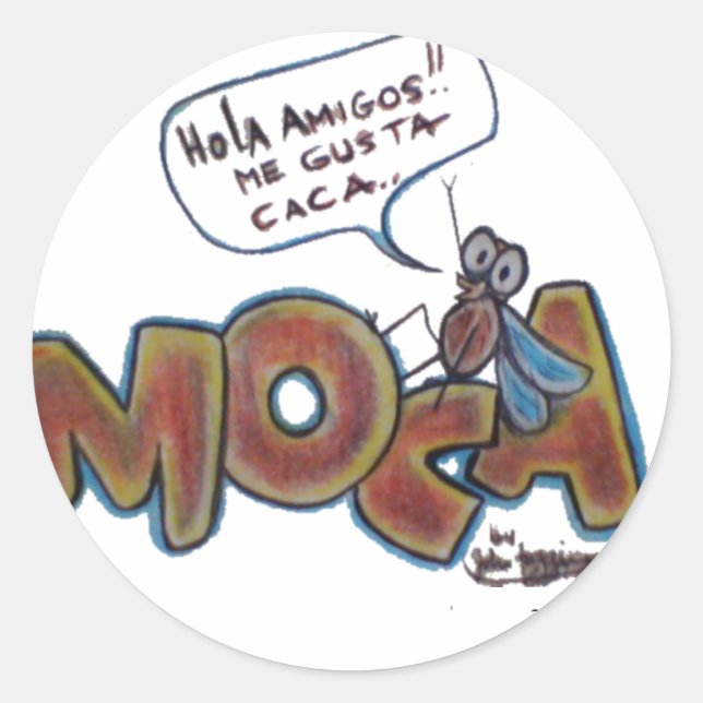 Adesivo Redondo Moca Caca (Frente)