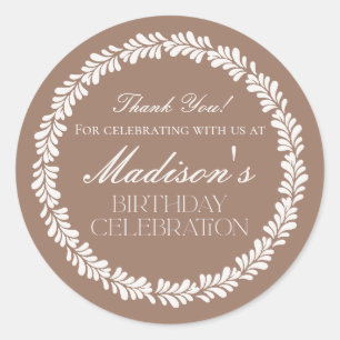 Adesivo Redondo Mocha Brown Talavera Azulejo Fiesta, Favor de Aniv