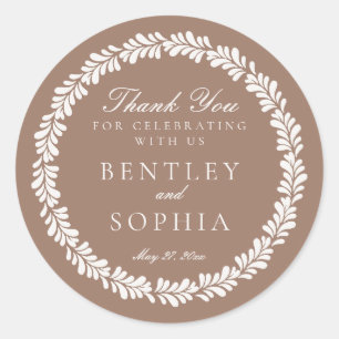 Adesivo Redondo Mocha Brown Talavera Espanha Fiesta Casamento Favo