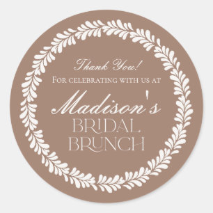 Adesivo Redondo Mocha Marrom Talavera Espanhola Brunch Nupcial Fie