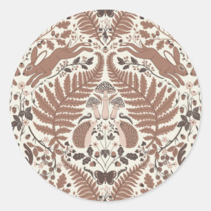 Adesivo Redondo Mocha mousse floresta/Florestas florestais e plant