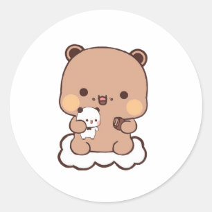 Adesivo Redondo Mochi Brownie Bear E Ba