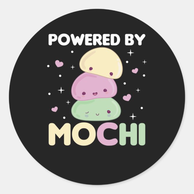 Adesivo Redondo Mochi - Sorvete Kawaii Mochi (Frente)