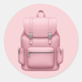 Adesivo Redondo Mochila rosa encantadora Emoji