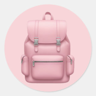 Adesivo Redondo Mochila rosa encantadora Emoji