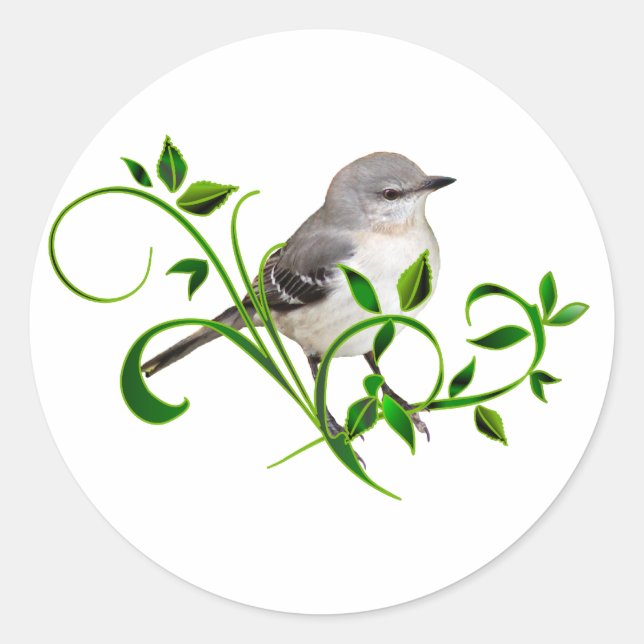 Adesivo Redondo Mockingbird Beauty (Frente)