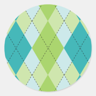 Adesivo Redondo Mod Argyle Stickers