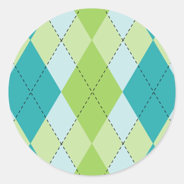 Adesivo Redondo Mod Argyle Stickers (Frente)