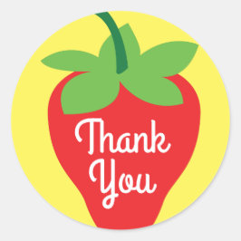 Adesivo Redondo Mod Colorido de Morango Cortado de Berry primeiro