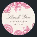 Adesivo Redondo Mod Mehandi Wedding Favor Stickers<br><div class="desc">Elegante henna inspirou design de casamento por Shelby Allison. Clique no link Coleção Mod Mehandi para exibir itens correspondentes,  incluindo convites,  cartões rsvp,  adesivos e muito mais.</div>