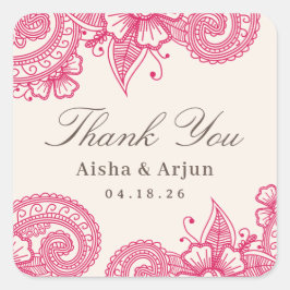 Adesivo Redondo Mod Mehandi Wedding Favor Stickers