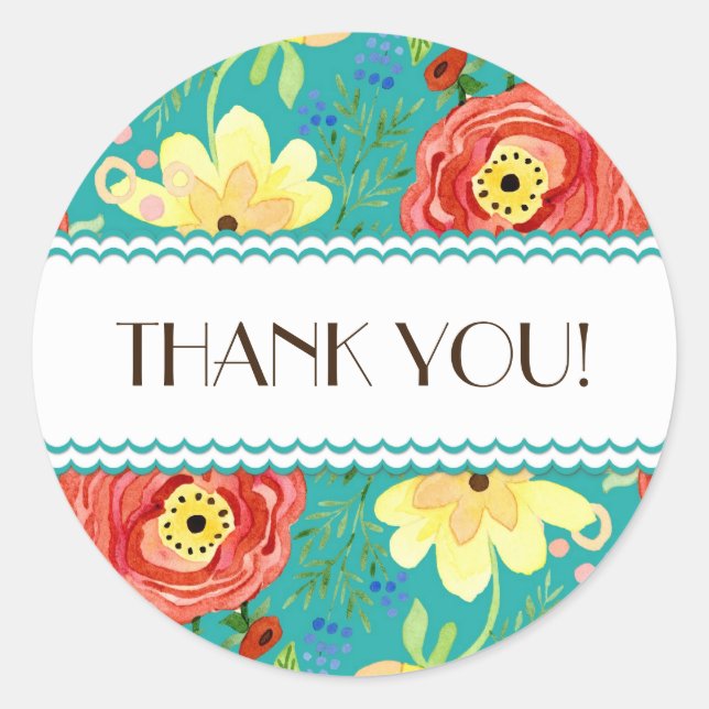 Adesivo Redondo Mod Modern Floral Ranunculus Folheto Rosa (Frente)