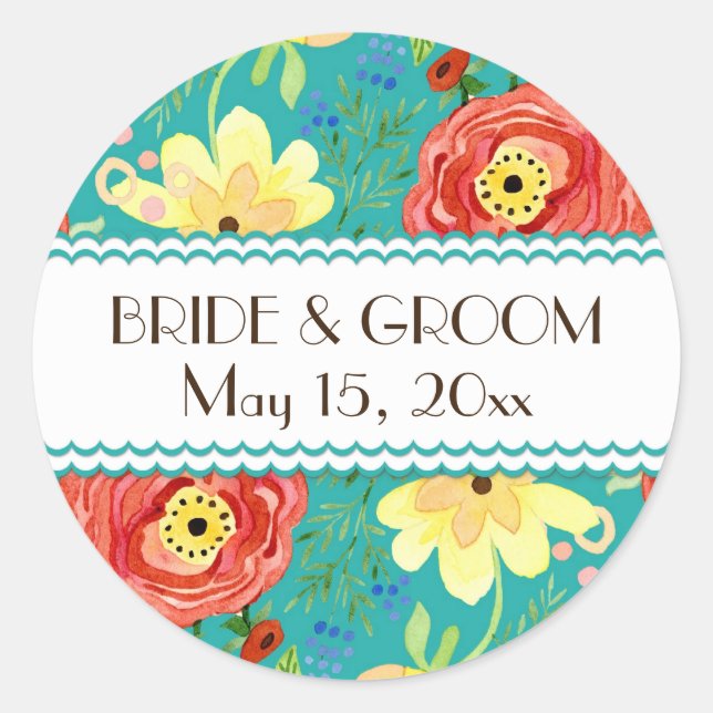 Adesivo Redondo Mod Modern Floral Ranunculus Folheto Rosa (Frente)