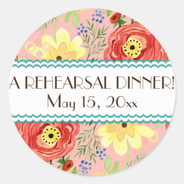 Adesivo Redondo Mod Modern Floral Ranunculus Folheto Rosa (Frente)