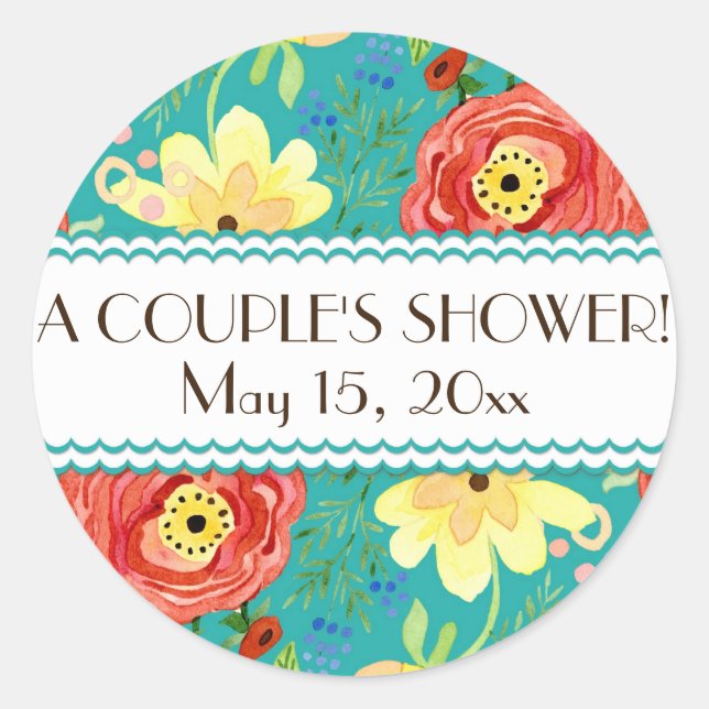 Adesivo Redondo Mod Modern Floral Ranunculus Folheto Rosa (Frente)