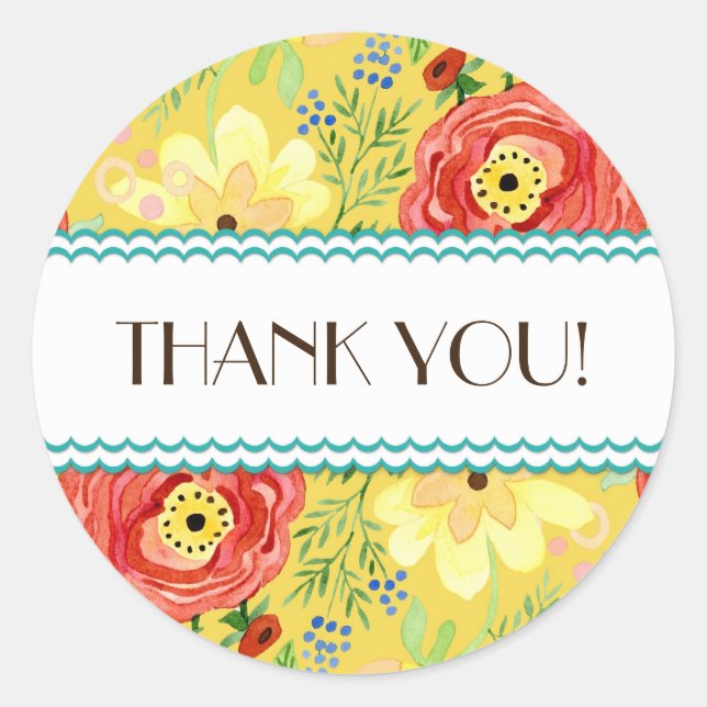 Adesivo Redondo Mod Modern Floral Ranunculus Folheto Rosa (Frente)