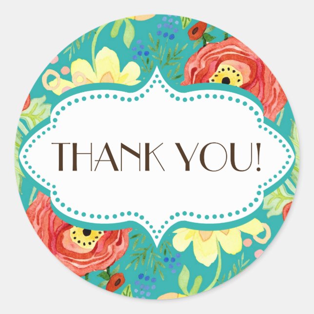 Adesivo Redondo Mod Modern Floral Ranunculus Folheto Rosa (Frente)