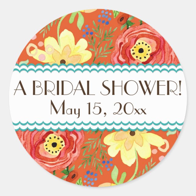 Adesivo Redondo Mod Modern Floral Ranunculus Folheto Rosa (Frente)