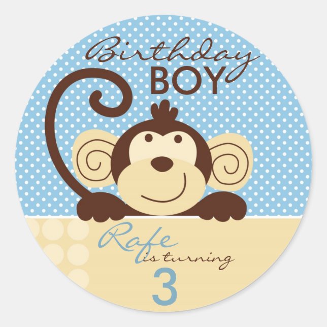 Adesivo Redondo Mod Monkey Sticker (Frente)