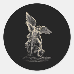 Adesivo Redondo Moda Cristã Streetwear do Arcanjo Miguel Religioso