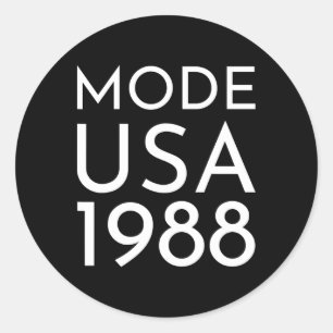 Adesivo Redondo Moda EUA 1988 M Tour