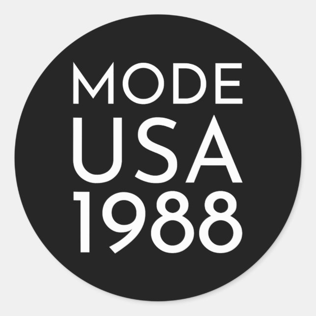 Adesivo Redondo Moda EUA 1988 M Tour  (Frente)