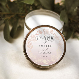 Adesivo Redondo Mode Rose Gold Wreath Wedding Favor