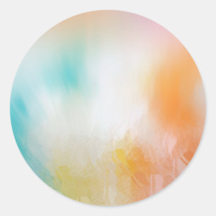 Adesivo Redondo Modelo Azul Laranja Amarelo Vermelho Abstrato Colo