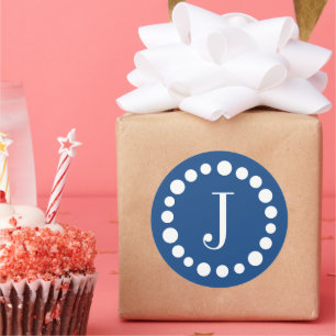 Adesivo Redondo Modelo azul monograma