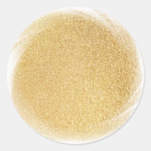 Adesivo Redondo Modelo Branquinho Glamouroso Glitter Dourado Falso