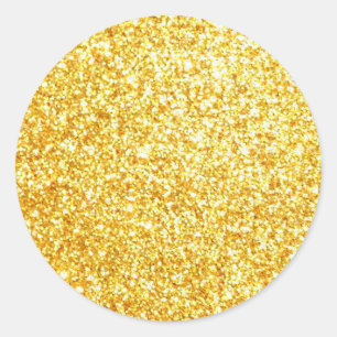 Adesivo Redondo Modelo Clássico Glamouroso Dourado Brilhante em Br
