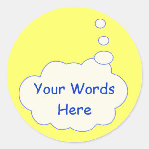 Adesivo Redondo Modelo da bolha do pensamento
