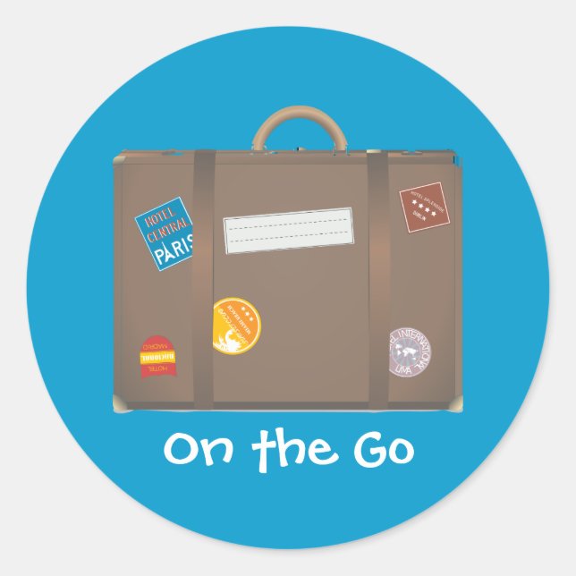 Adesivo Redondo Modelo da mala (Frente)