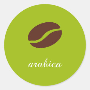 Adesivo Redondo Modelo da variedade de café