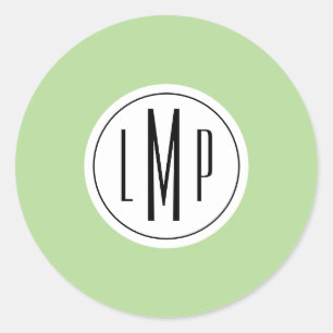 Adesivo Redondo modelo de 3 letras monograma