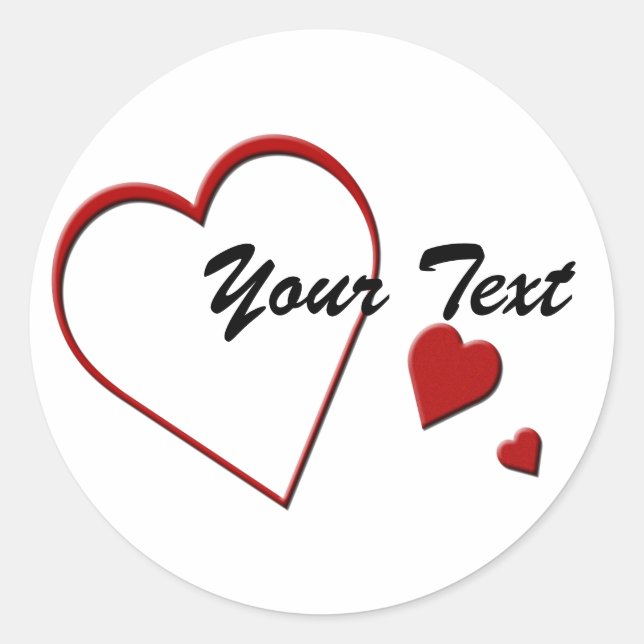 Adesivo Redondo Modelo de Coração (Frente)