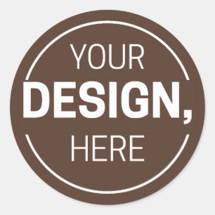 Adesivo Redondo Modelo de Design de Círculo Marrom Minimalista