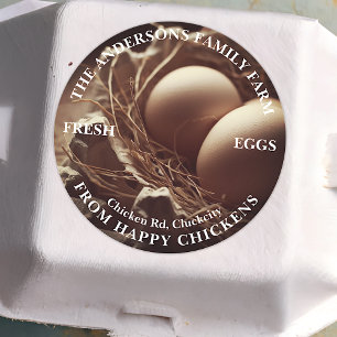 Adesivo Redondo Modelo de Fotografia Nest de Ovos de Cuta Personal