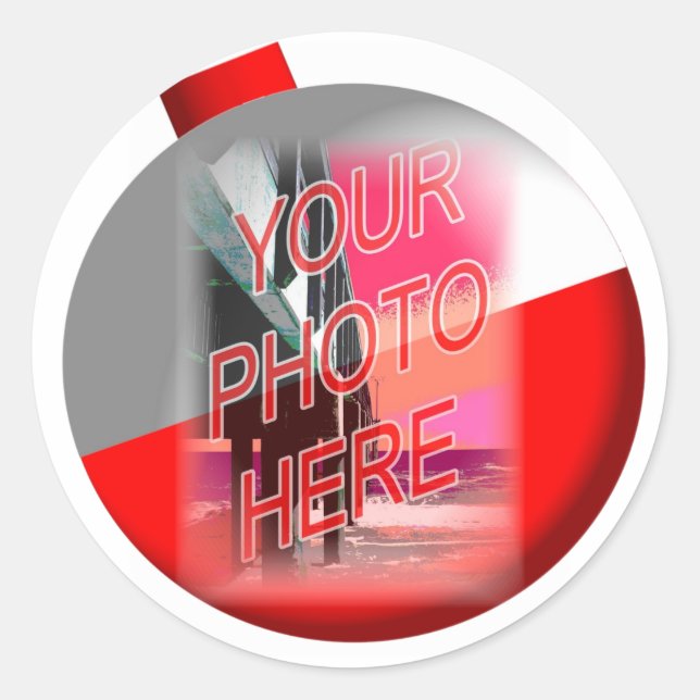 Adesivo Redondo Modelo de Frame de Bobber (Frente)