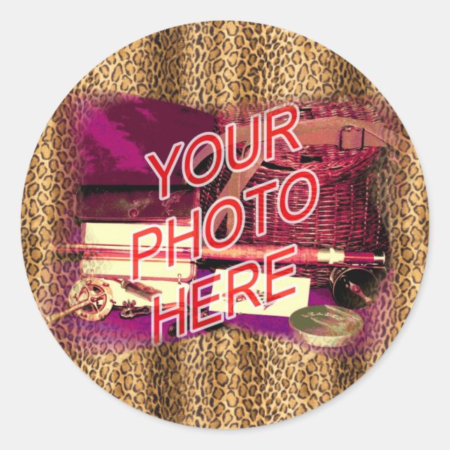Adesivo Redondo Modelo de Frame Leopardo (Frente)
