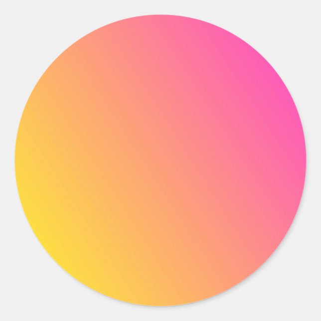 Adesivo Redondo Modelo de gradiente amarelo rosa com vazio (Frente)