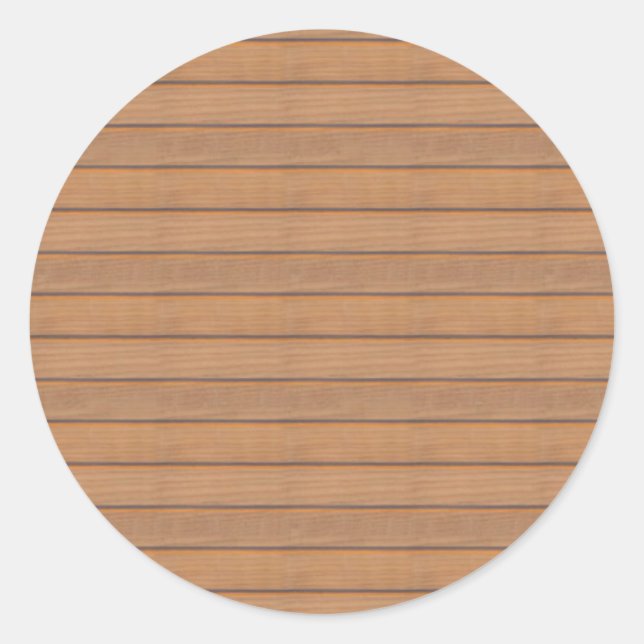 Adesivo Redondo Modelo de madeira em branco Design elegante e mode (Frente)