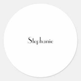 Adesivo Redondo Modelo de Monograma de Nome Preto Branco Personali