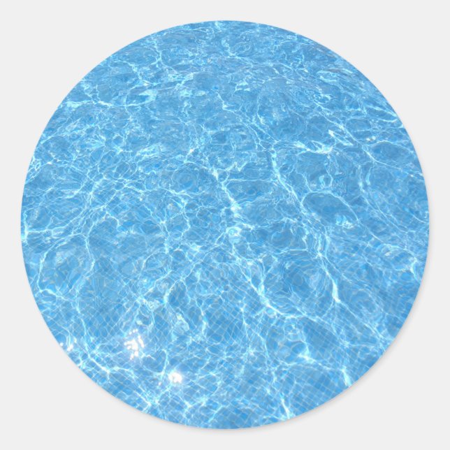 Adesivo Redondo Modelo de Piscina azul-água da moda (Frente)