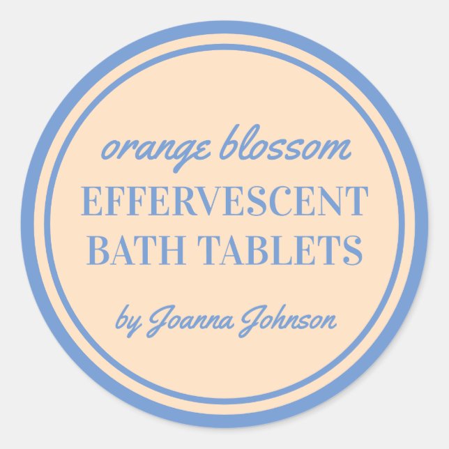 Adesivo Redondo Modelo de rótulo para comprimidos de banho eferves (Frente)