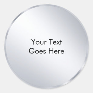 Adesivo Redondo Modelo de Silver Metálico Personalizado Adicionar 