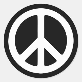 Adesivo Redondo Modelo de Símbolo de Paz Branco