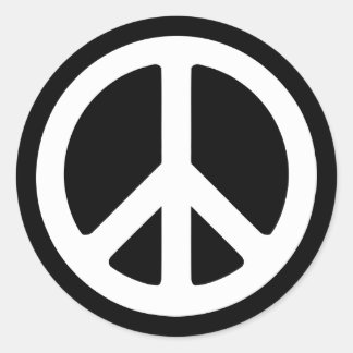 Adesivo Redondo Modelo de Símbolo de Paz Branco